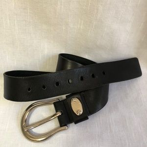 VTG Black Leather Hip Slung Belt
